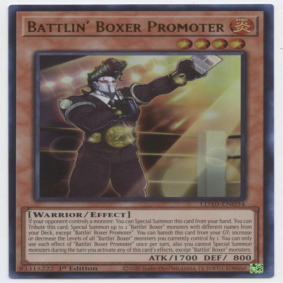 Battlin' Boxer Promoter - LD10-EN034 - Ultra Rare - 1st Edition