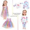 MSYO 10 Sets Doll Clothes for 17 - 18 Inch Dolls, 16 Pcs Fashion Outfits Variety Pack, Floral Dresses, Casual Wear & Pajamas, Girl Doll Dress - Up Set for Play & Gifting view 3