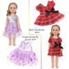MSYO 10 Sets Doll Clothes for 17 - 18 Inch Dolls, 16 Pcs Fashion Outfits Variety Pack, Floral Dresses, Casual Wear & Pajamas, Girl Doll Dress - Up Set for Play & Gifting view 4