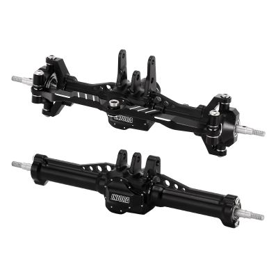 INJORA Front&Rear Axles Set - +4mm Extended Aluminum Complete Axles for TRX4M Upgrade 1/18 RC Crawler Car
