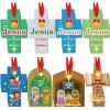 32 Sets Nativity Craft Kits for Kids DIY Bible Christian Religious Christmas Crafts Jesus is The Reason Ornament Christian Sunday School Crafts for Kids Xmas Party Fun Preschool Classroom Activities view 1