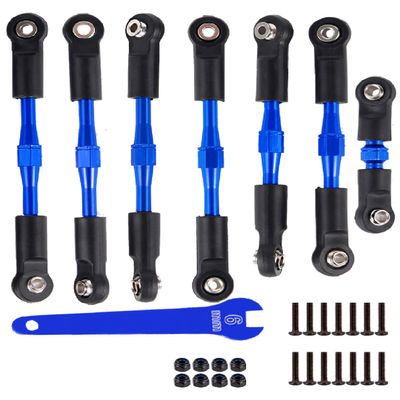 HopsupRC Adjustable Turnbuckles Upgrades Part for 1/10 Slash/Rustler/Stampede/Bandit VXL 4WD, Adjustable Turnbuckles Camber Links Toe Link,7PCS Navy Blue