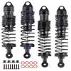 hopsupRC Full Aluminum Big Bore RC Shocks Absorber Damper Upgrades Part for 1/10 Slash/Stampede/Rustler/Bandit VXL 4X4 2WD,Front Rear Assembled Full Metal Shocks,4PCS Black view 1