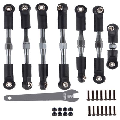 hopsupRC Adjustable Turnbuckles Upgrades Part for 1/10 Slash/Rustler/Stampede/Bandit VXL 4WD, Adjustable Turnbuckles Camber Links Toe Link,7PCS Titanium