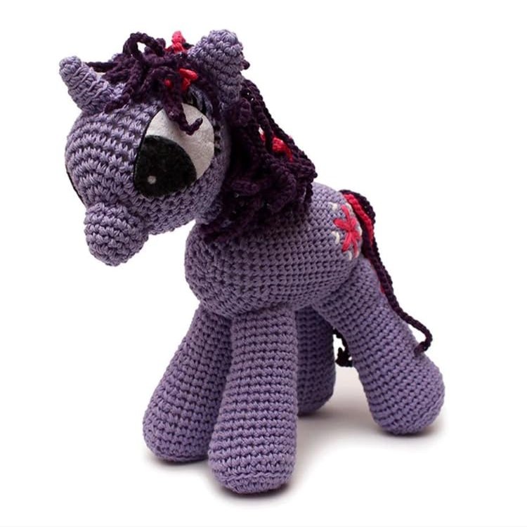 Applejack Pony Crochet Doll Handmade Amigurumi Plush Toy VAC (Purple-Dark Purple)