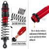hopsupRC Upgrades for 1/10 Rustler/Slash/Stampede 4x4,RC Shocks&Steel Drive Shaft CVD&Adjustable Turnbuckles Camber Links&A Arm&Caster Block,Steering Blocks,Stub Axle Carriers,Wheel Hex&Hex Hub,Red view 3