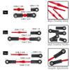 hopsupRC Upgrades for 1/10 Rustler/Slash/Stampede 4x4,RC Shocks&Steel Drive Shaft CVD&Adjustable Turnbuckles Camber Links&A Arm&Caster Block,Steering Blocks,Stub Axle Carriers,Wheel Hex&Hex Hub,Red view 4