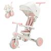 JMMD Baby Tricycle, 7-in-1 Foldable Kids Trike with Adjustable Parent Handle, Safety Harness & Wheel Brakes, Removable Canopy, Stroll Trike for Boys & Girls Ages 18 Months-5 Years, Pink view 1