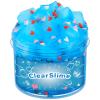 Blue Clear Slime with Jelly Cubes Pink Red Hearts Add-ins, Crunchy Crystal Boba Slime Super Soft Sludge Toy with Cute Charms, Party Favors Slime for Girls Boys view 1