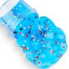 Blue Clear Slime with Jelly Cubes Pink Red Hearts Add-ins, Crunchy Crystal Boba Slime Super Soft Sludge Toy with Cute Charms, Party Favors Slime for Girls Boys view 3