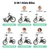 JMMD 6 in 1 Toddler Bike with Push Handle for Kids 18-60 Months, 12" Foldable Balance Bike with Training Wheels, Pedals, Brakes, Kickstand, Push Tricycle Toddler Gift & Toys for Boy & Girl view 2