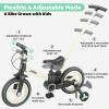 JMMD 6 in 1 Toddler Bike with Push Handle for Kids 18-60 Months, 12" Foldable Balance Bike with Training Wheels, Pedals, Brakes, Kickstand, Push Tricycle Toddler Gift & Toys for Boy & Girl view 4