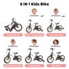 JMMD 6 in 1 Toddler Bike with Push Handle for Kids 18-60 Months, 12" Foldable Balance Bike with Training Wheels, Pedals, Brakes, Kickstand, Push Tricycle Toddler Gift & Toys for Boy & Girl view 2