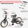 JMMD 6 in 1 Toddler Bike with Push Handle for Kids 18-60 Months, 12" Foldable Balance Bike with Training Wheels, Pedals, Brakes, Kickstand, Push Tricycle Toddler Gift & Toys for Boy & Girl view 4