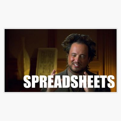 Magnet Spreadsheets Excel Alien Meme Guy. Magnetic Vinyl Sticker 5"