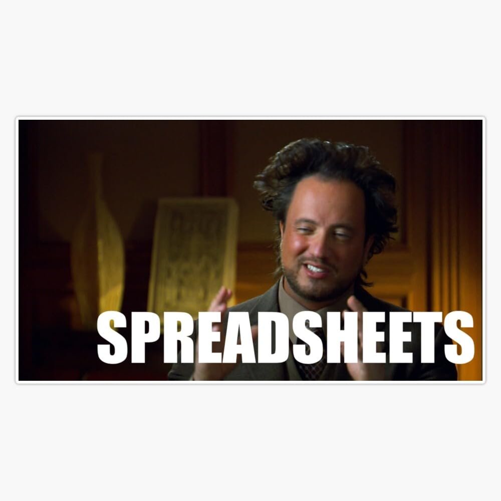 Magnet Spreadsheets Excel Alien Meme Guy. Magnetic Vinyl Sticker 5"