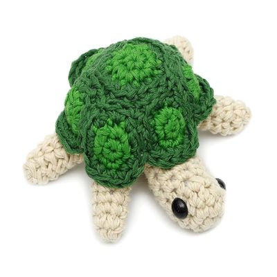 Cream-Green Turtle Crochet Doll Handmade Amigurumi Plush Toy VAC