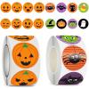 1000 Pcs Halloween Roll Stickers, Round Seal Label Stickers Halloween Pumpkin Bat Spider Stickers 1 inch Cute Self Adhesive Gift Stickers Envelope Seals Paster for Halloween Decorations view 1