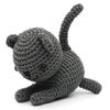 Dark Grey Lying Kitten Crochet Doll Handmade Amigurumi Plush Toy VAC view 3