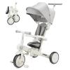 JMMD Baby Tricycle, 7-in-1 Multifunctional Kids Trike with Adjustable Parent Handle, Safety Harness & Wheel Brakes, Removable Canopy, Stroll Trike for Boys & Girls Ages 18 Months-5 Years, Gray view 1