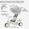 JMMD Baby Tricycle, 7-in-1 Multifunctional Kids Trike with Adjustable Parent Handle, Safety Harness & Wheel Brakes, Removable Canopy, Stroll Trike for Boys & Girls Ages 18 Months-5 Years, Gray view 4