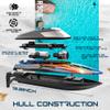 ALPHAREV RC Boat - R308 32+ KPH Fast Remote Control Boat for Pool & Lake with Portable Suitcase, 2.4GHz Racing RC Boats for Adults & Kids, Summer Water Toy Gifts for Boys & Girls view 2