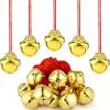 Gejoy 150 Pcs Christmas Bell Necklaces Large Jingle Gold Bell Necklaces for Craft Holiday Party Supplies view 1