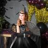 6 Pcs Girl's Fashion Flapper Dresses Costume Set Roaring 1920s Flapper Dresses Accessories Includes Feather Headband Gloves Fan and Pearl Decorations for Halloween Children Birthday Party Favor Gifts view 3