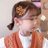 4 Packs Fall Hair Clips Girls Baby Hair Bow Clips with Maple Leaf Turkey Pumpkin Design Autumn Thanksgiving Party Boutique Grosgrain Ribbon Hair Bow with Alligator Clips for Toddlers Infants Kids view 4