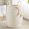 105L Extra Large Laundry Hamper Basket by Fiona's magic, Woven Tall Clothes Hamper for Storage Blanket, Toys and Dirty Cothes in Bedroom and Living Room Organizer, Beige view 1