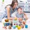 EPOGG 6 in 1 Montessori Toys for Babies 6-12 Months Up - Incl Pull String Toy, Stacking Cups, Tissue Box, Suction Cup Spinner, Stacking Blocks,Activity Cube, Baby Toys for 1 2 3 Year Old view 2