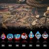 AUSTOR Liquid Core Resin DND Dice Sharp Edge Polyhedral Dice 7-Die DND Dice Set Quicksand Handmade Resin Dice for Dungeons and Dragons RPG MTG Table Games, Flame Red & Ice Blue view 2