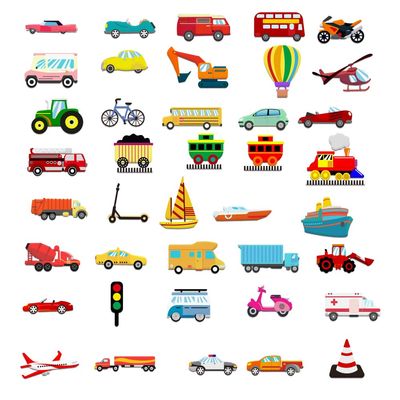 BEUNITONE 40PCS Transportation Felt Board Pieces Large Car Felt Story Board Set Colorful Storytelling Flannel Board Interactive Early Learning Teaching Play Kits for Classroom Christmas Birthday Gift