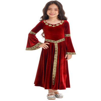 Hedmy Medieval Renaissance Dress for GirlsFlower Princess Dress Royalty Queen Halloween Party Costume Type C 16 Years