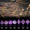 AUSTOR Liquid Core Resin DND Dice Sharp Edge Polyhedral Dice 7-Die DND Dice Set Quicksand Handmade Resin Dice for Dungeons and Dragons RPG MTG Table Games, Violet view 2