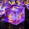 AUSTOR Liquid Core Resin DND Dice Sharp Edge Polyhedral Dice 7-Die DND Dice Set Quicksand Handmade Resin Dice for Dungeons and Dragons RPG MTG Table Games, Violet view 3