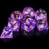 AUSTOR Liquid Core Resin DND Dice Sharp Edge Polyhedral Dice 7-Die DND Dice Set Quicksand Handmade Resin Dice for Dungeons and Dragons RPG MTG Table Games, Violet view 4