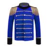 ACSUSS Kids Boys Drum Majorette Costume Tassels Gold Braid Trim Jacket Marching Band Honor Guard Uniform Royal Blue 14 Years view 1