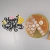 1 Pack Happy Bee Day Cake Topper Bumble Bee Happy Birthday Cake Decoration for Bee Theme Baby Shower Kids Boys Girls Birthday Party Cake Decorations Supplies Black view 3