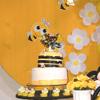 1 Pack Happy Bee Day Cake Topper Bumble Bee Happy Birthday Cake Decoration for Bee Theme Baby Shower Kids Boys Girls Birthday Party Cake Decorations Supplies Black view 4
