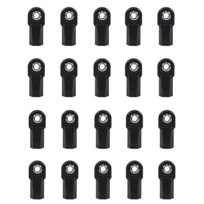 AMK SCX10 M4 RC Link Rod Ends 4mm Tie Rods Joints with 7mm Pivot Ball 1/8 1/10 Crawler Universal Building Kit for TRX6 D90 TF2 CC01 Gen7 Gen8 TRX4 Upgrades (20Pcs Straight)