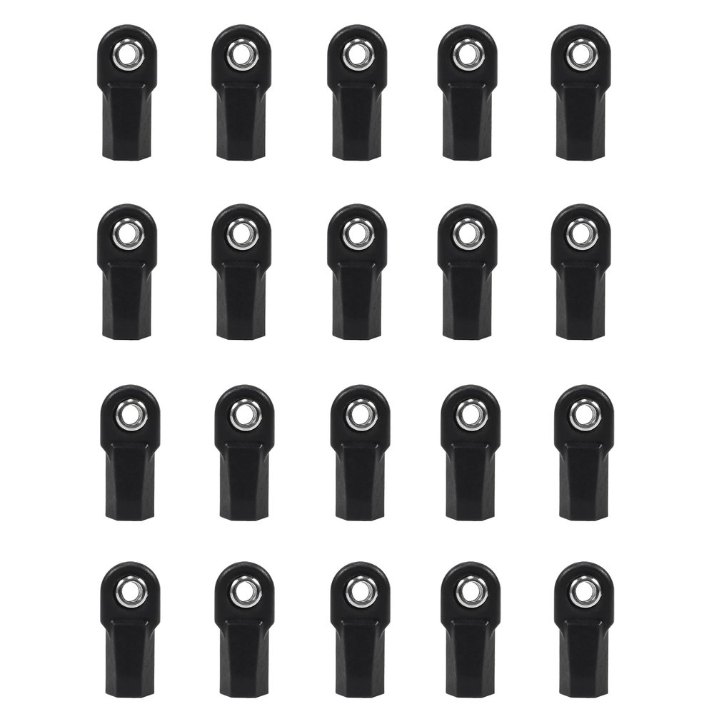 AMK SCX10 M4 RC Link Rod Ends 4mm Tie Rods Joints with 7mm Pivot Ball 1/8 1/10 Crawler Universal Building Kit for TRX6 D90 TF2 CC01 Gen7 Gen8 TRX4 Upgrades (20Pcs Straight)