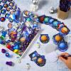 Cholemy 192 Pcs Space Party Favors Space Theme Supplies Outer Astronaut Stationery Set Notebook Bouncy Ball Sticker Stamper Eraser Ruler Pencil Bag for Galaxy Birthday Gift Classroom Prize view 4