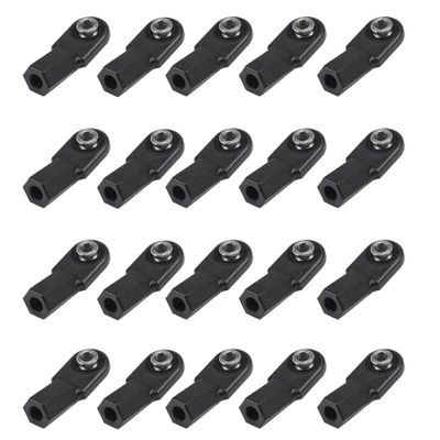 AMK SCX10 M4 RC Link Rod Ends 4mm Tie Rods Joints with 7mm Pivot Ball 1/8 1/10 Crawler Universal Building Kit for TRX6 D90 TF2 CC01 Gen7 Gen8 TRX4 Upgrades (20Pcs Bent)