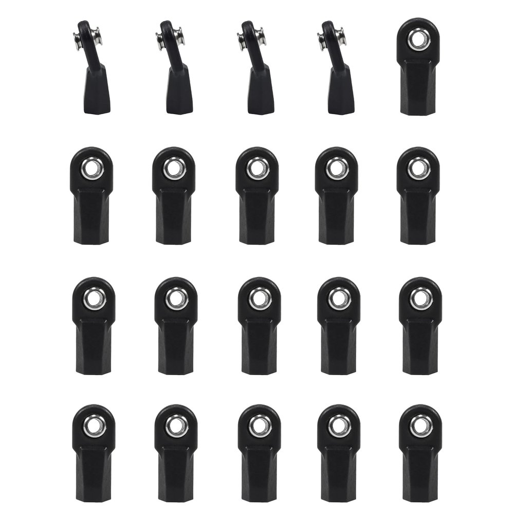 AMK SCX10 M4 RC Link Rod Ends 4mm Tie Rods Joints with 7mm Pivot Ball 1/8 1/10 Crawler Universal Building Kit for TRX6 D90 TF2 CC01 Gen7 Gen8 TRX4 Upgrades (4Pcs Bent + 16Pcs Straight)