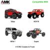 AMK SCX10 M4 RC Link Rod Ends 4mm Tie Rods Joints with 7mm Pivot Ball 1/8 1/10 Crawler Universal Building Kit for TRX6 D90 TF2 CC01 Gen7 Gen8 TRX4 Upgrades (4Pcs Bent + 16Pcs Straight) view 2