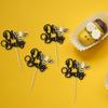 24Pcs Bee Oh Baby Cupcake Toppers Glitter Oh Babee Cupcake Picks Bumble Bee Theme Baby Shower Kids First Birthday Party Cake Decorations Supplies Black view 3