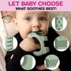 Baby Elefun Baby Teething Toys 5X Pain Relief Zero Delay 0-6 Months, Olive view 2