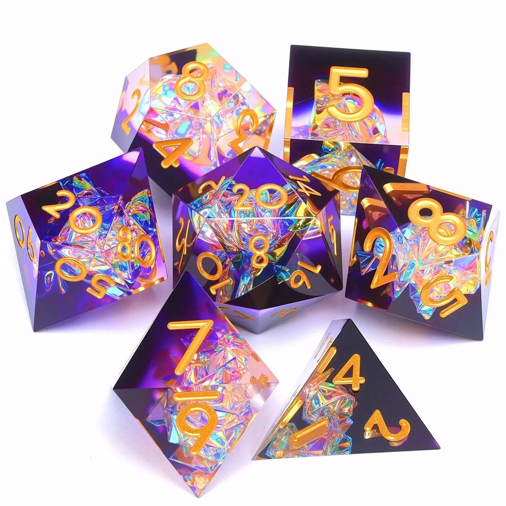 Dungeons and Dragons dice Set D&D, Polyhedron DND Resin dice Set, Used for Role-Playing dice Magic Pathfinder Game DND dice Set (7 Pieces)
