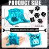 Deekin Dice Jail Gelatinous Cube Dice Prison Resin Cube 7 Role Playing Cage with Container Black Polyhedral Set Miniature Accessory for Gatherings Activity Party Gift Set(Blue) view 2